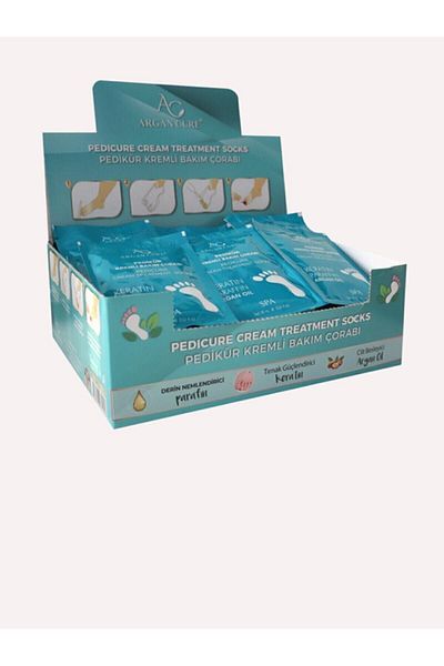 Argan Cure Pedicure Cream Care Socks 1 Box 50 Pieces