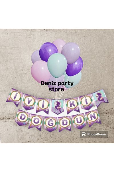 Deniz Party Store Σας συγχαρείτε τη γενέθλια με μπαλόνια με θέμα τη γοργόνα