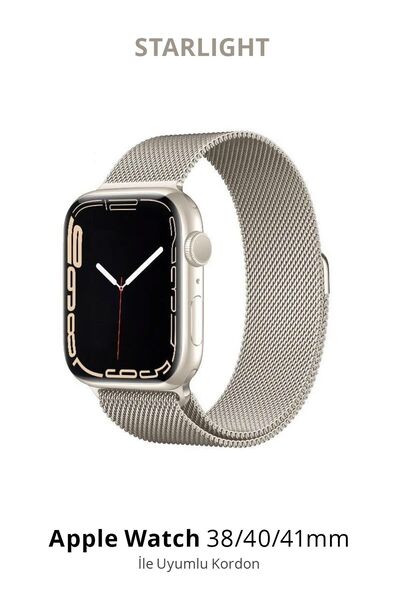 CONOCER Apple Watch Seri 2/3/4/5/6/7/8/9/se 38mm-40mm-41mm Uyumlu Starlight M...
