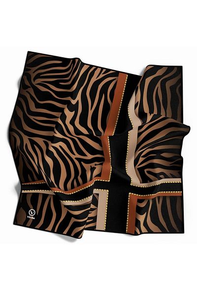 VİOLLA Eșarfă Twill de damă, Black Tan