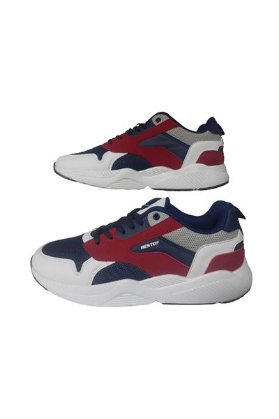 Best Of Ανδρικά ορθοπεδικά παπούτσια περιπάτου Navy Blue-Red - bstf203-00