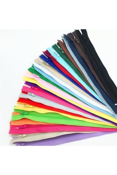 e tuhafiye 50 Adet Renkli Fermuar (14-20 CM)