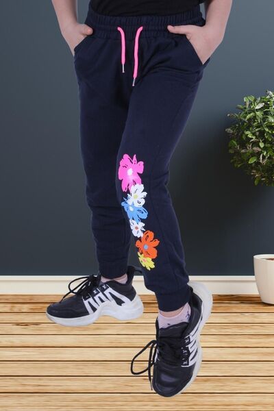 FYK COLLECTİON Φούτερ με φλοράλ εμπριμέ για κορίτσια με λεπτομέρεια από καουτσούκ στη μέση και διπλές τσέπες