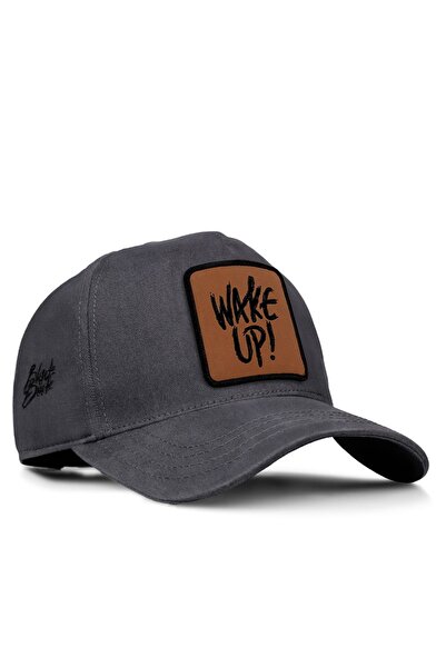 BlackBörk V1 Wake Up Logolu Antrasit Beyzbol Şapka