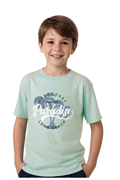 FYK COLLECTİON Unisex Παιδικό T-shirt - εμπριμέ, στρογγυλή λαιμόκοψη, κοντό μ...