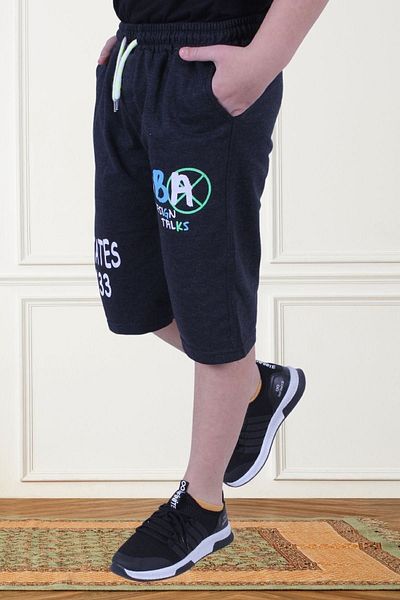 FYK COLLECTİON Iba Design Talks Text Printed Boy Buzunar Dublu Antracit Capri