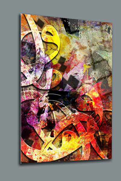 glassartdesign Tablou de sticlă cu inscripție Vav colorată