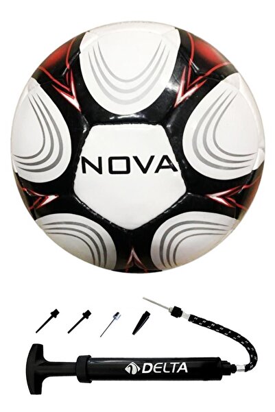 Delta كرة قدم نوفا رقم 5 مخيطة يدويًا + مضخة كروية