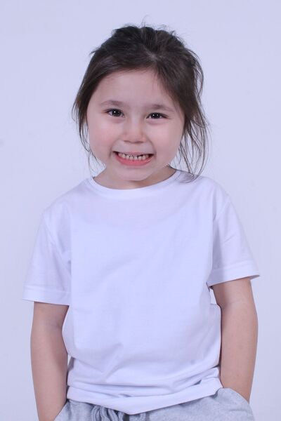 FYK COLLECTİON Basic-yuvarlak Yaka Düz Kız Çocuk Tişört