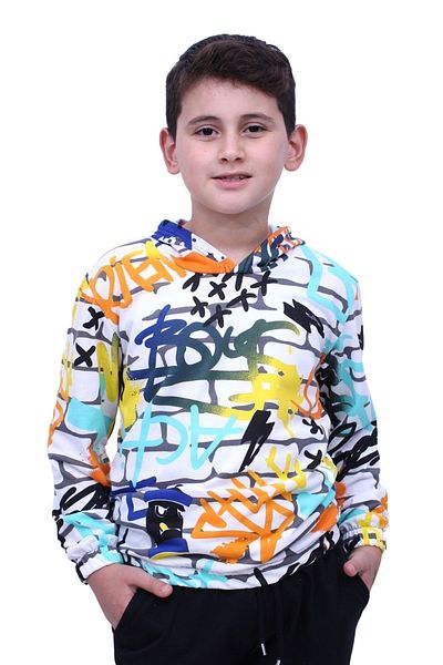 FYK COLLECTİON Hanorac pentru băieți - Colecția Fyk, cu model, mânecă lungă, 2 fire