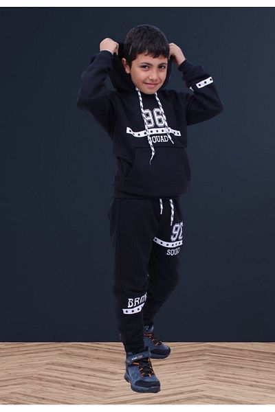 FYK COLLECTİON Băieți - Set de trening cu gât rotund cu imprimeu 3 piese