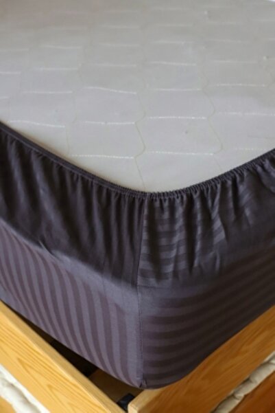 Tekstil Home Genç ve Çocuk Serisi Tek Kişilik 120x200 Lastikli Çarşaflı Çizgili Saten Nevresim Takımı Tüm Renkler