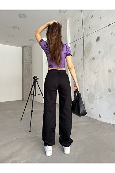 BİKELİFE Dámské černé padákové kalhoty Stopper