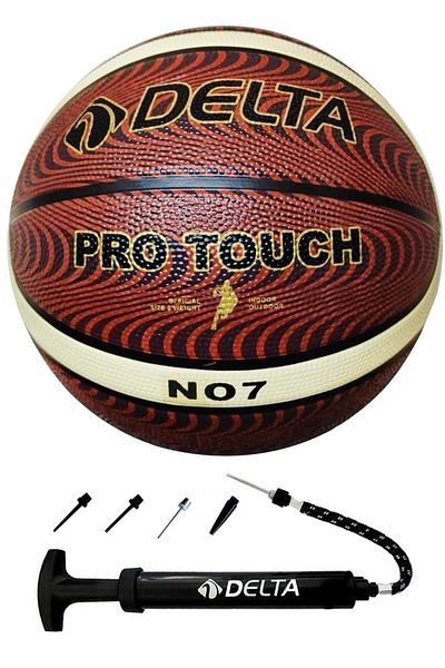 Delta Pro Touch Size 7 Dura-Strong Deluxe Basketball Ball + Multi-Functional Ball Pump Double Set