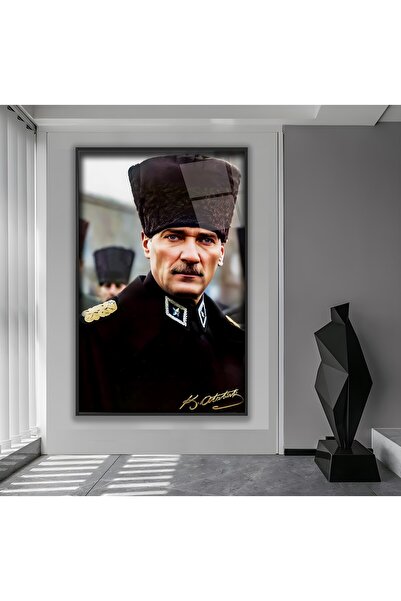 EMYA HOME Επιτραπέζιο γυαλί Ατατούρκ με μεταλλικό πλαίσιο