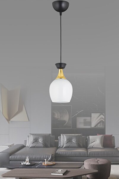 Genel Markalar Tekli Sarkıt Siyah Venezia Fanus Beyaz Camlı Sarı Lüks Modern ...