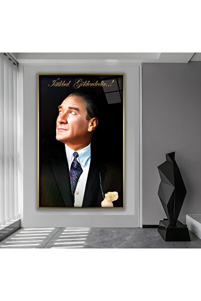 EMYA HOME Pictură pe sticlă Ataturk cu cadru metalic