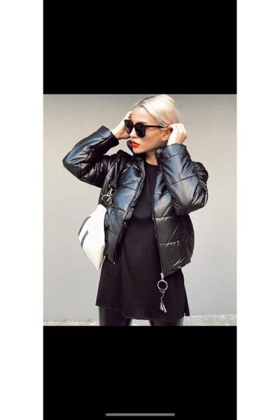 Prenses Moda معطف أسود مبطن