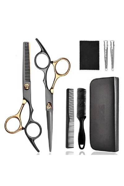 valkyrie 6 Parça 6 inç Ultra Profesyonel Deri Çantalı Berber Kuaför Saç Sakal Bıyık Makas Seti