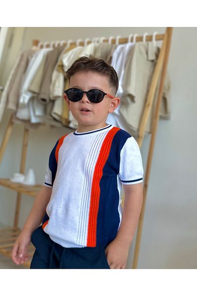 By Donetto Unisex (1-5 Years) Polarized Black Children's Sunglasses with Red Handle Detail