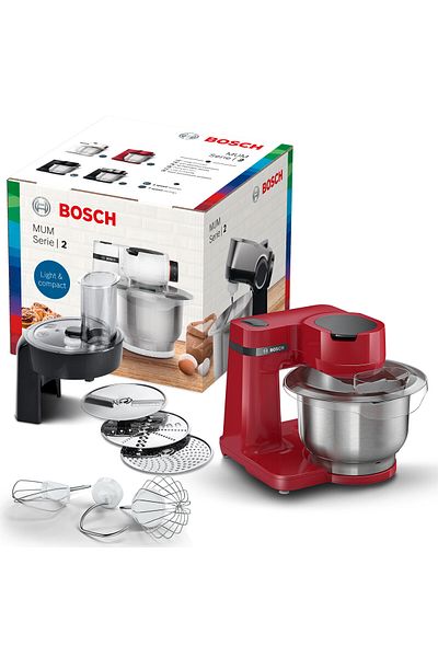 Bosch Kitchen Machine ,700 Watt, 3.8 Liter Bowl, Red Colour-MUMS2ER01G,1 Year Warranty