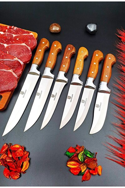 SWENCRAFT Swencraft 6 Parça Paslanmaz Çeyiz Mutfak Bıçak Seti Et Ekmek Sebze ...