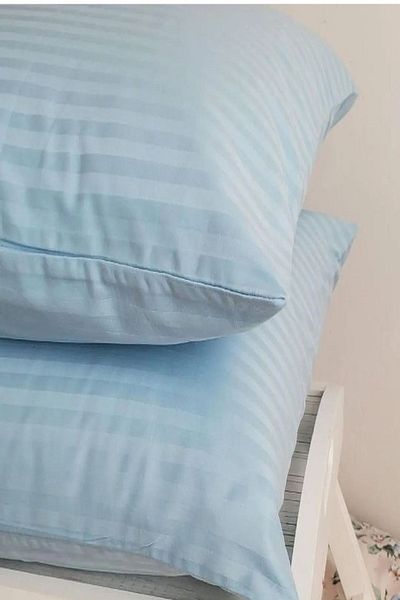 Tekstil Home Fetă de pernă din bumbac cu dungi albastre Satenev - 2 bucăți 50x70 Dimensiune