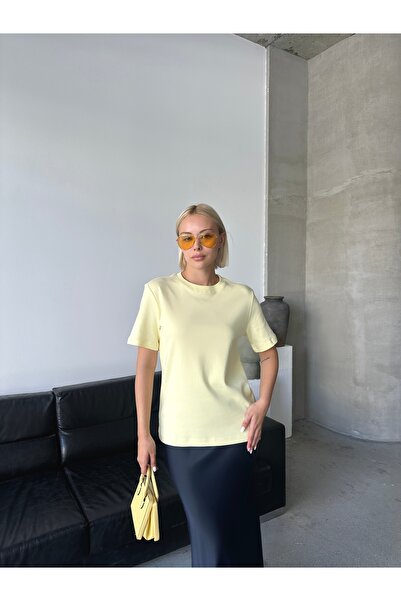 Somut istanbul Дамска тениска с обло деколте от органичен памук