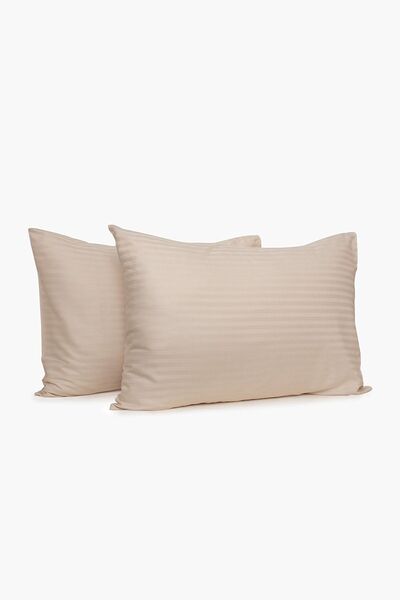 Tekstil Home Satenev Luxury Striped Cotton Satin Pillow Case Set 2 Pieces 50x...