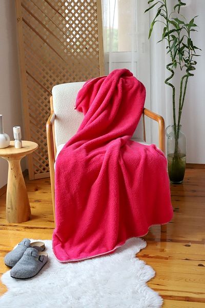 Tekstil Home Double Sided Wellsoft TV Blanket 100x170cm Sofa Throw, Soft Fuzzy Plush Fleece Pink