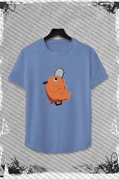 aynewmoda Tricou unisex Chainsaw Man - imprimat frontal, decolteu