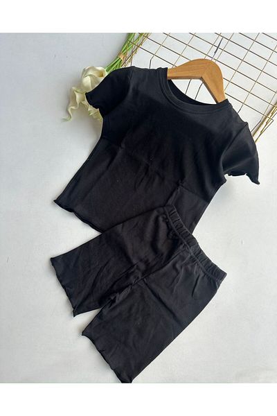 Momsbrand Overlocked Baby Shorts and T-shirt Set