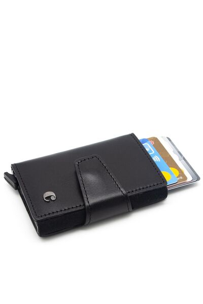 Cacharel 0270A55 Model Black Analine Leather Credit Card Holder