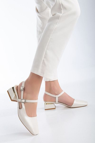 MaskButik Elita Heeled Shoes Pearl White