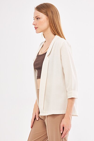 armonika Ecru Women's Jacket - Double Sleeve, ARM-24Y001085