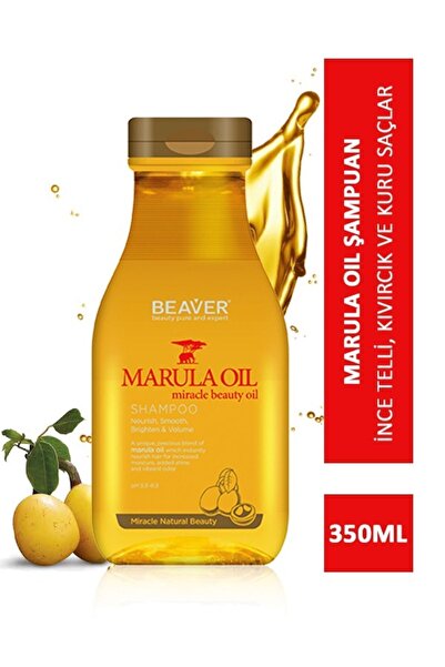 Beaver Marula Oil Şampuan 350ml | Kuru, Ince Telli Ve Kıvırcık Saçlara Nem, Onarım Ve Koruma