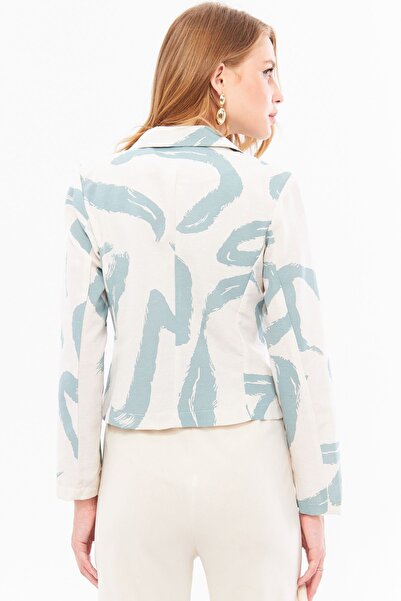 armonika Mentova dvouřadá dámská Crop bunda se vzorem - ARM-24Y001058