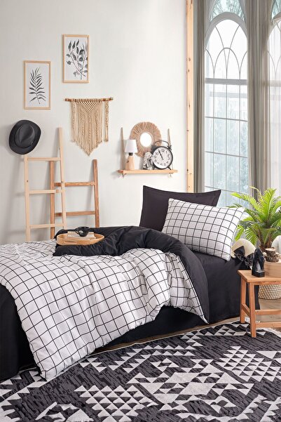 Eponj Home Black Single Easy-Iron Duvet Cover Set