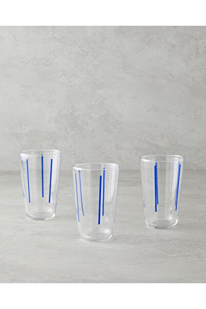 English Home Liny Cam 3'lü Bardak 400 ml Mavi