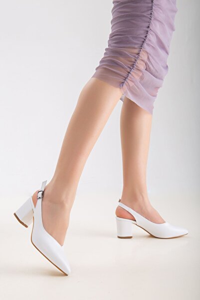 MaskButik White Halsey Heeled Shoes