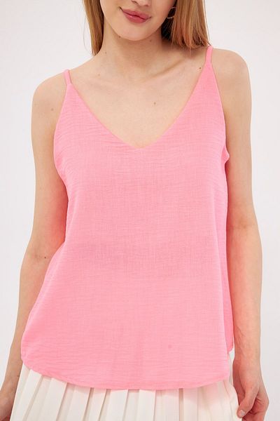 armonika Γυναικεία μπλούζα Neon Pink Line Look - Με λουράκι, ARM-24Y001064