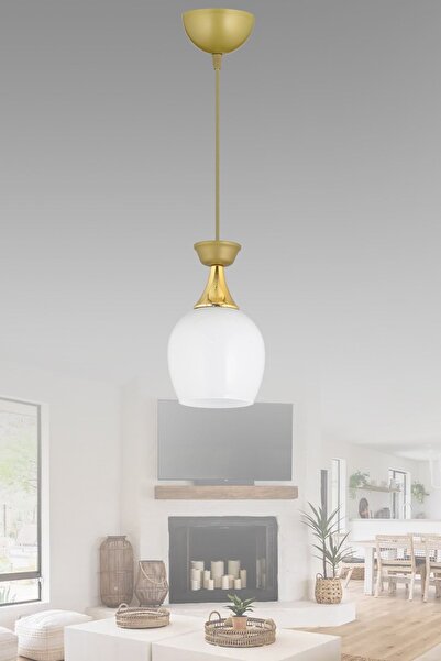 Genel Markalar Tekli Sarkıt Eskitme Fanus Venezia Beyaz Camlı Lüks Modern Aşa...