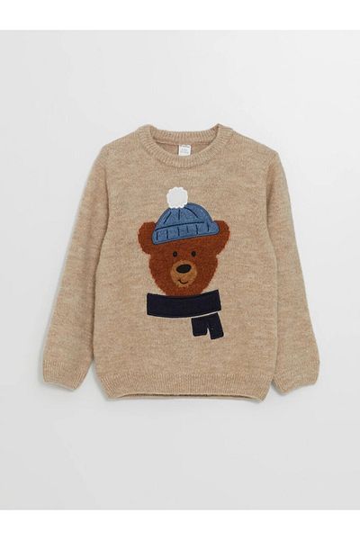 LC Waikiki LCW Baby Férfi Kötöttáru Csecsemőpulóver - Crew Neck, Hosszú ujjú