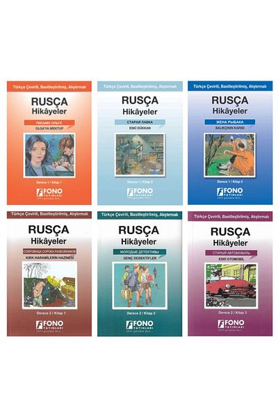 Fono Yayınları Russian-Turkish Stories (6 Book Set) (grade 1-2)