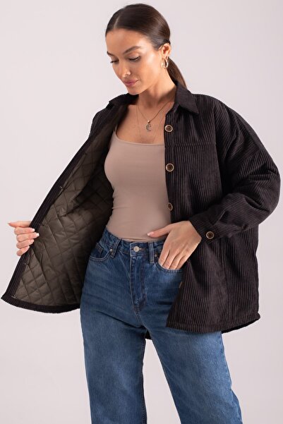 armonika Γυναικείο μπουφάν τσέπης με μαύρο καπιτονέ