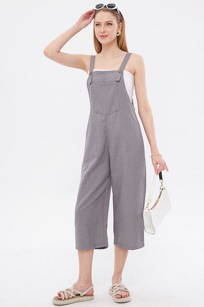 armonika Dark Gray Women's Gardener Jumpsuit - ARM-20K001117