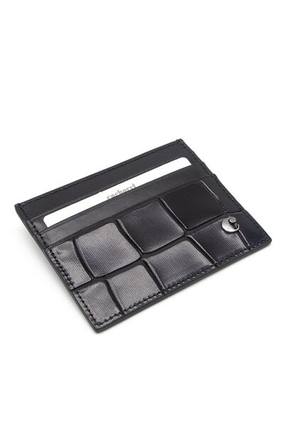 Cacharel Unisex Black Leather Card Holder - B.Kroko 0244B7K