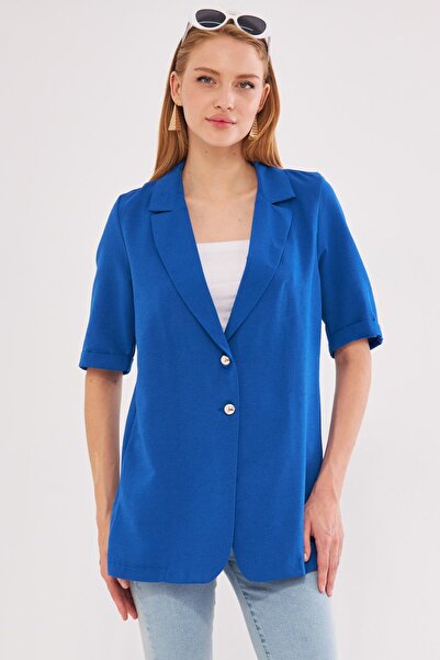 armonika Saks Πολύχρωμο Γυναικείο Μπουφάν Oversize - Κοντό μανίκι, Δύο Κουμπι...