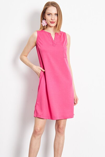 armonika Rochie Midi damă Fuchsia - Cu Buzunare, ARM-19Y001122