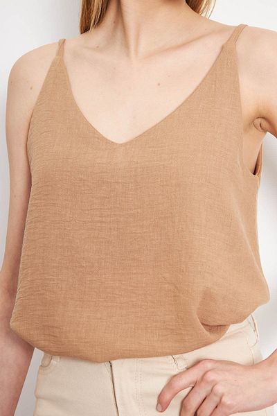 armonika Μπλούζα Linen Look Mink - Γυναικείο λουράκι Μοντέλο ARM-24Y001064